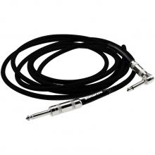 Dimarzio 10ft Braided Instrument Cable - Black - Straight to Right Angle
