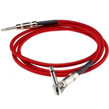 Dimarzio 18ft Braided Instrument Cable - Red - Straight to Right Angle