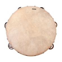 Mano Percussion 10" Wood Tambourine with Natural Skin Head