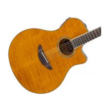  Yamaha APX600 Thin-line Acoustic/Electric Guitar with Flamed Maple Top - Amber